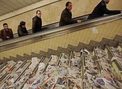 Imagen de los efectos de la huelga indefinida de limpieza de Metro el pasado 26 de diciembre.