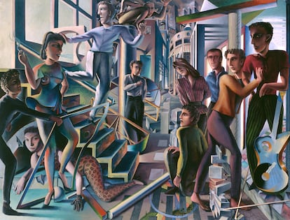 'Escena. Personajes a la salida de un concierto de rock' (1979), de Guillermo Pérez Villalta. Museo Nacional Centro de Arte Reina Sofía.