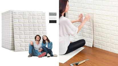 Este papel pintado sirve muy bien para tapar cualquier pared, incluidas las de gotelé.
