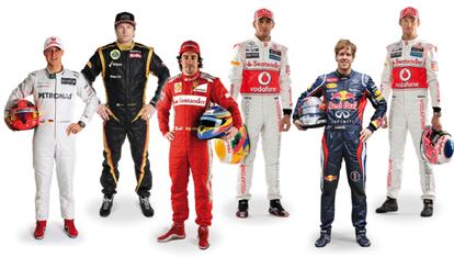 Compare a los seis campeones de F1