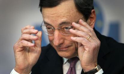 El presidente del BCE, Mario Draghi, hoy en Fr&aacute;ncfort.