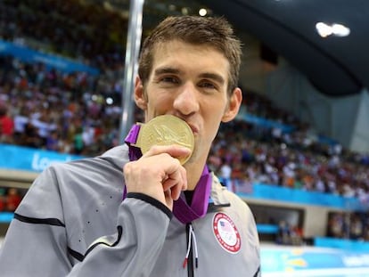 Phelps, nos Jogos de Londres de 2012.