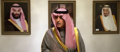 El ministro saud&iacute; de Exteriores, Adel al-Jubeir, en Madrid. 