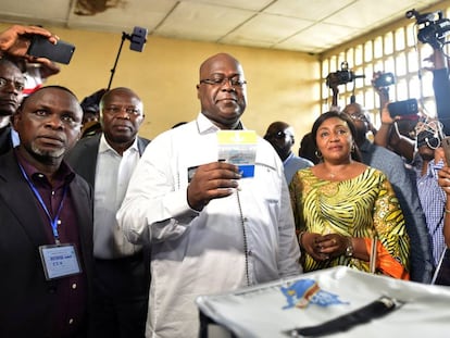 Felix Tshisekedi durante las elecciones del 30 de diciembre.