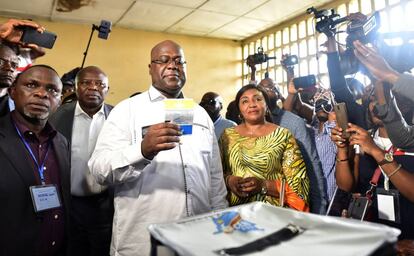 Felix Tshisekedi durante las elecciones del 30 de diciembre.