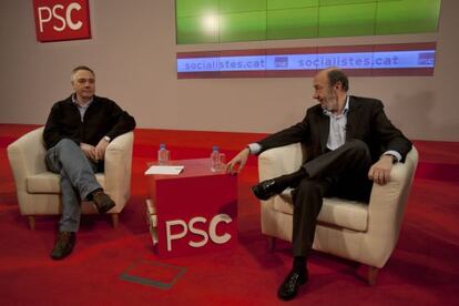Pere Navarro y Alfredo Pérez Rubalcaba.