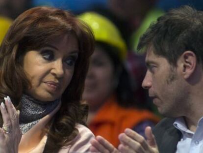 La presidenta argentina, Cristina Fernandez de Kirchnner y su ministro de Economía, Axel Kicillof