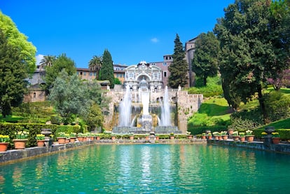 Vista de las fuentes de Villa d'Este, en la localidad italiana de Tívoli.