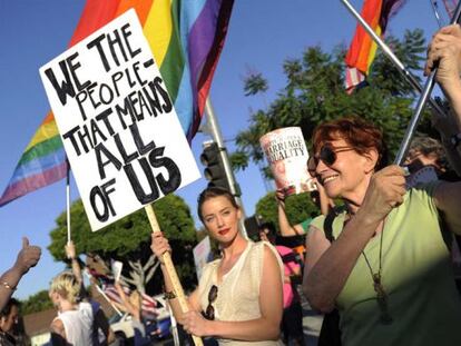 Manifestación a favor de los derechos de los gais en California en 2010.