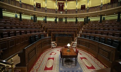 El hemiciclo del Congreso, vacío tras el último pleno.