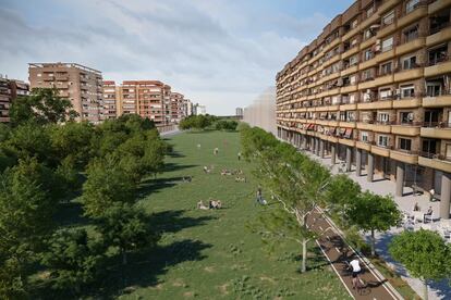 Figuración del proyecto de bulevar García Lorca de Valencia, que esbozó el anterior gobierno municipal de Compromís y PSPV.