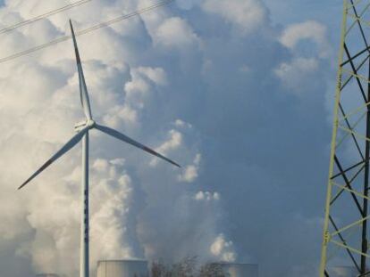 Una turbina de energía eólica.