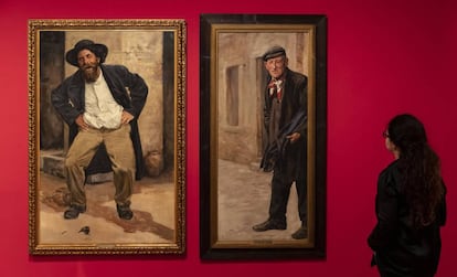 'Borratxo alegre' (1911) i 'Un model de la Via Margutta' (1925), dues de les obres de l'exposició que el MNAC dedica a l'oblidat Antoni Fabrés (1854-1938).