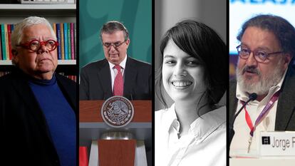 Enrique Márquez, Marcelo Ebrard, Brenda Lozano y Jorge F. Hernández.