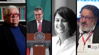 Enrique Márquez, Marcelo Ebrard, Brenda Lozano y Jorge F. Hernández.