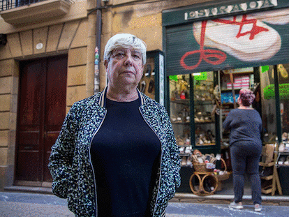 Esther Estrada frente a su alpargatería de San Sebastián, Piluka Aranguren en Bodegas Lo Máximo en Madrid y Gonzalo Alonso en el escaparate de su tienda en Valladolid.