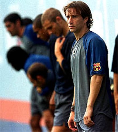 Alfonso, durante un entrenamiento del Barcelona.