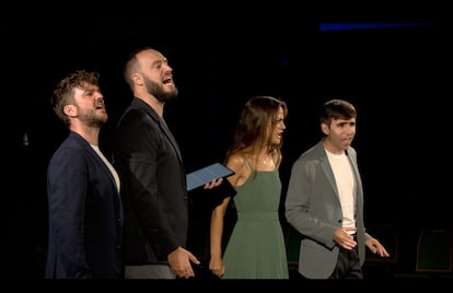 El cuarteto vocal español Cantoría durante el concierto que ofreció en la Pieterskerk de Utrecht el pasado lunes.