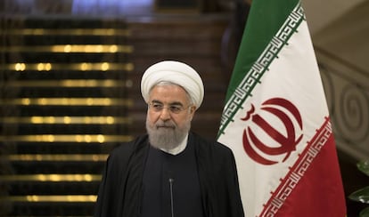 El presidente iran&iacute; Hasan Rohan&iacute;, en marzo pasado en Teher&aacute;n.