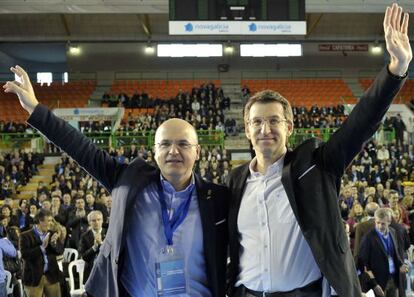 José Manuel Baltar y Feijóo en un mitin electoral.