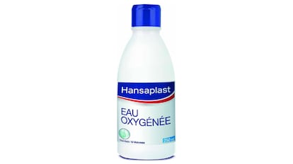 Agua oxigenada (250 ml), desinfectante limpieza e higiene de la piel, antiséptico que puede utilizarse para cianotipia.