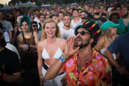 Los asistentes al Rototom de Benicàssim.