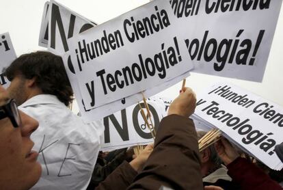 Protesta del Colectivo Carta Abierta por la Ciencia el a&ntilde;o pasado.