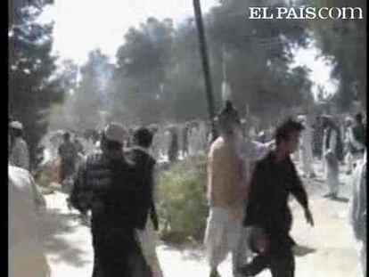 Protestas ante la base española en Qala-i-Naw