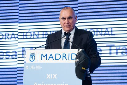 Álfonso Sánchez Vicente, gerente de la Empresa Municipal de Transportes (EMT) de Madrid durante un acto del Ayuntamiento el 12 de junio de 2023, en Madrid.