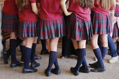 Alumnas en un colegio de Barcelona