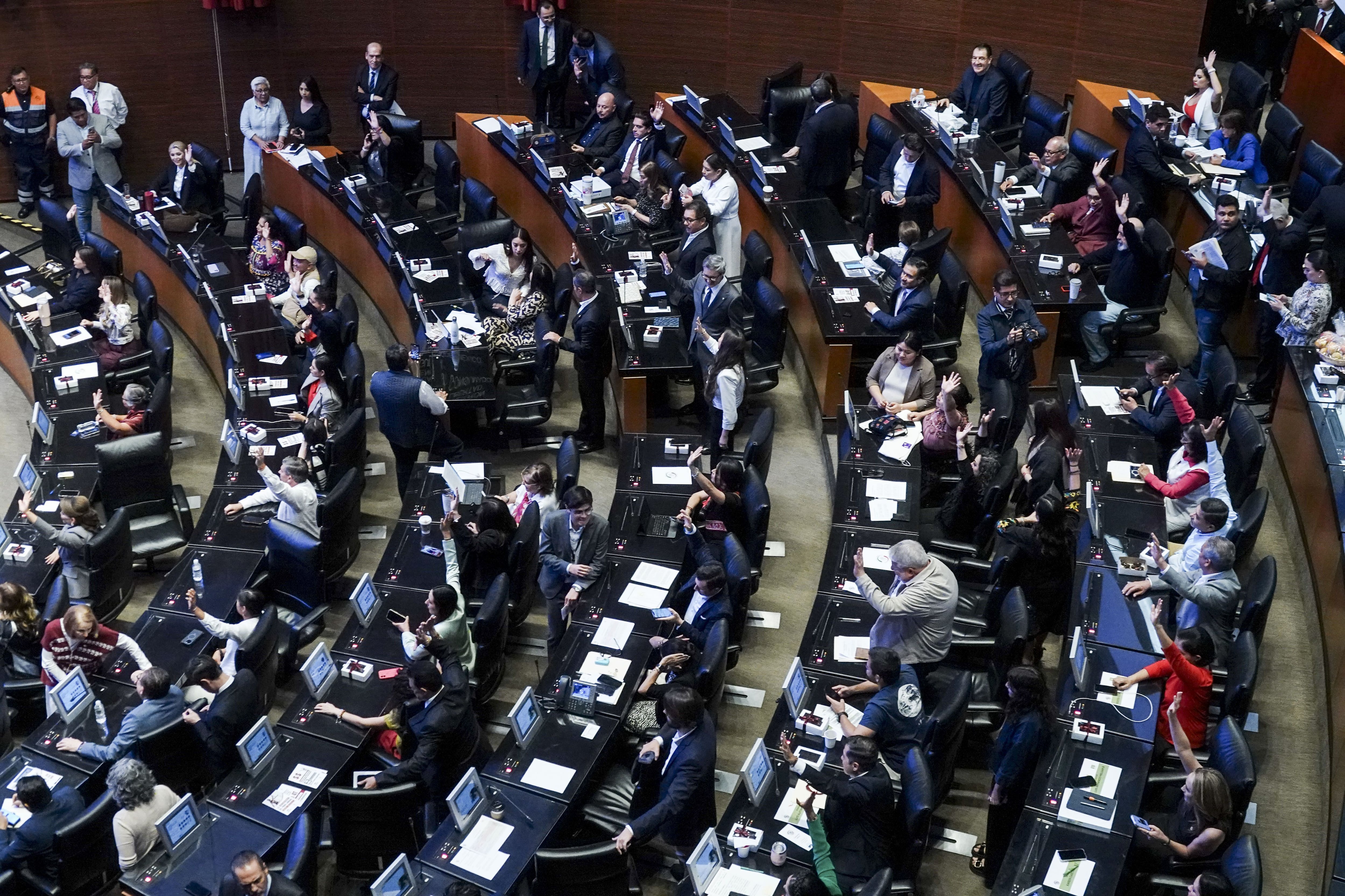 Aspecto de la votación durante la sesión ordinaria en la que se aprobó la Estrategia Nacional de Seguridad Pública 2024-2030.