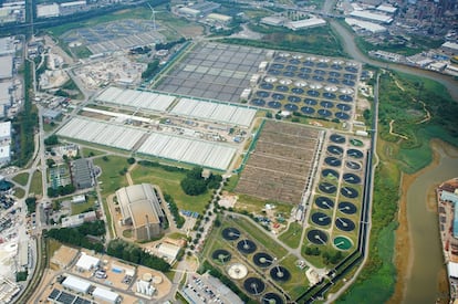 La planta de tratamiento de aguas residuales de Beckton, en una imagen de su página web.