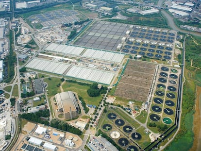 La planta de tratamiento de aguas residuales de Beckton, en una imagen de su página web.