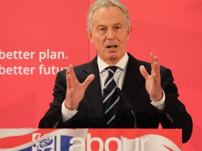 Tony Blair, durante su discurso en Sedgefield.
