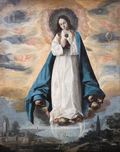 'Virgen niña (Inmaculada Concepción de Jadraque)', de Zurbarán, cuadro del Museo Diocesano de Arte Antiguo Sigüenza, en Guadalajara. La muestra de arte religioso podrá contemplarse hasta el 12 de abril de 2015.