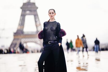 Teddy Quinlivan tras desfilar para Haider Ackermann, durante la semana de la moda de París en marzo de 2019.