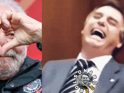 Imágenes de las cuentas de TikTok de Lula (izquierda) y Bolsonaro (derecha).