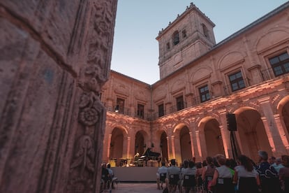 The Baroque courtyard of Spain's Uclés monastery, during a concert by Ludovico Eunadi.