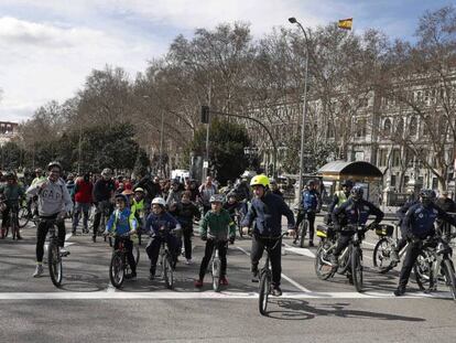 Centenares de niños participaron en una marcha por el paseo del Prado y el paso de la Castellana el pasado 18 de marzo.