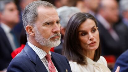 Felipe VI y la reina Letizia, en el acto de entrega de los Premios Nacionales del Deporte el pasado 4 de abril en Madrid.