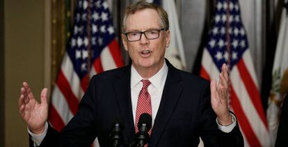 Robert Lighthizer, en la toma de posesi&oacute;n como representante de Comercio