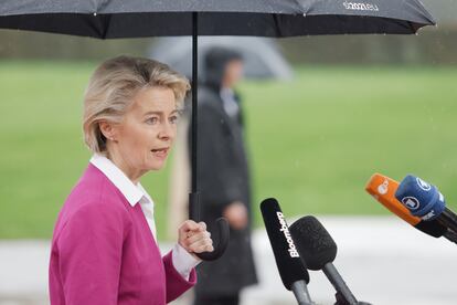 La presidenta de la Comisión Europea, Ursula von der Leyen, hablaba a la prensa el miércoles tras la cumbre celebrada en Eslovenia.