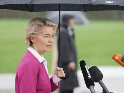 La presidenta de la Comisión Europea, Ursula von der Leyen, hablaba a la prensa el miércoles tras la cumbre celebrada en Eslovenia.