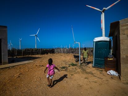 Una ranchería en el Parque eólico Jepírachi en La Guajira, Colombia