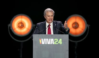 El chileno José Antonio Kast, presidente de Red Política de Valores, en un acto de Vox en Madrid en mayo.