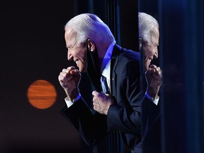 El presidente electo de Estados Unidos, Joe Biden, el 7 de noviembre en un acto en Wilmington, Delaware.