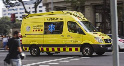 Una ambulancia, en Barcelona.