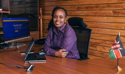 Janet Maingi, directora de Andela Kenia en su despacho.