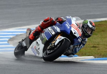 Lorenzo, rodando en Motegi.