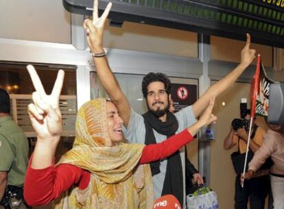 Isabel Terraza y Antonio Velázquez, a su llegada al aeropuerto grancanario.